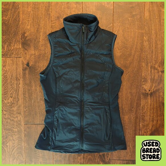 lululemon athletica Jackets & Blazers - Lululemon Athletica Run For Cold Full Zip Vest Size 4 Womens Navy Blue Primaloft